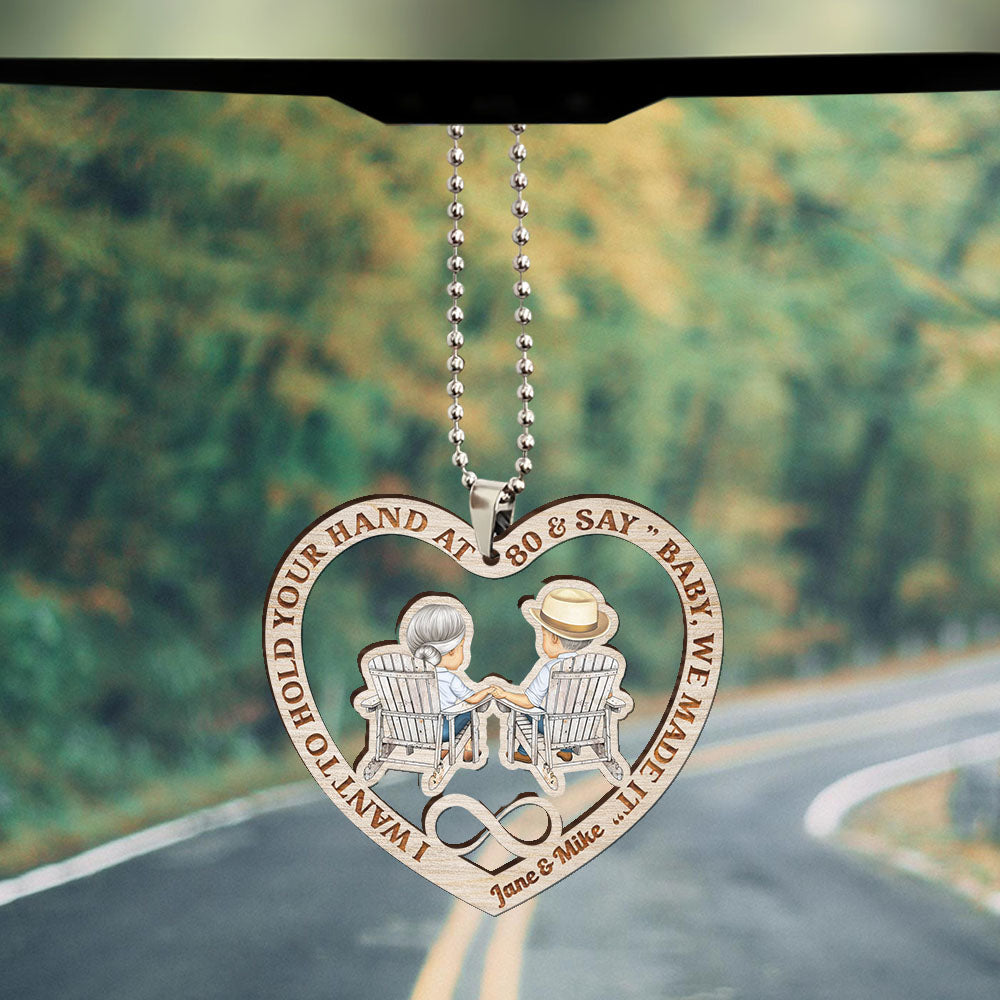 I Want To Hold Your Hand At 80 Personalized Acrylic Car Ornament AE