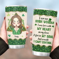 Thumbnail for Personalized Irish American Girl Praying Tumbler, Gift For Patrick's Day AA