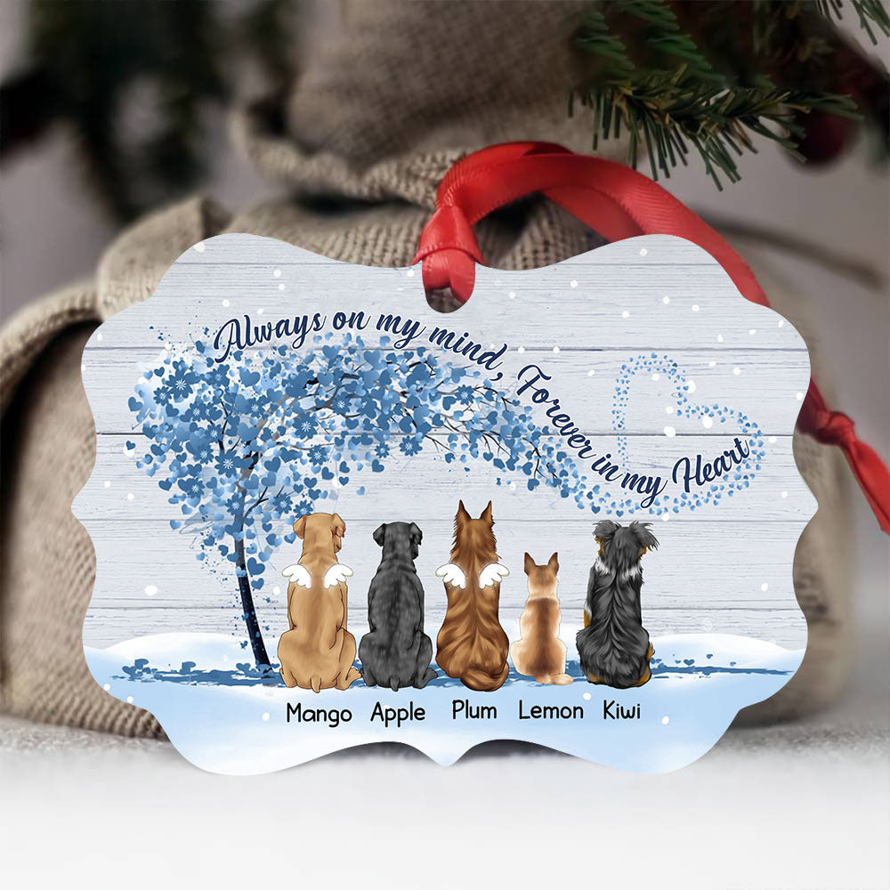 I'm Always With You Personalized Memorial Dog Printed Wood Ornament, Sympathy Gift For Dog Lover AE