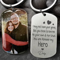 Thumbnail for I May Not Have Your Genes Stepdad Photo Metal Keychain AA