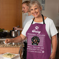 Thumbnail for Personalized Personal Stalker Dog Will Follow Dog Mom Apron, Gift For Cooking Lover AI