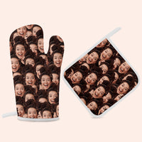 Thumbnail for Custom Multiple Face Photo Oven Mitts & Potholder, Kitchen Gift FC