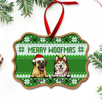 Thumbnail for Merry Woofmas Personalized Dog Christmas Pattern MDF Ornament, Customized Holiday Ornament AE