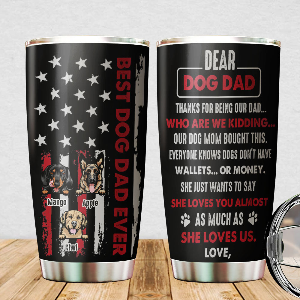 Best Dog Dad Ever Custom Tumbler, DIY Gift For Dog Lovers AA