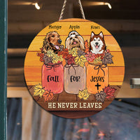 Thumbnail for Fall for Jesus Dog Door Sign, Wooden Home Decor Gift Z
