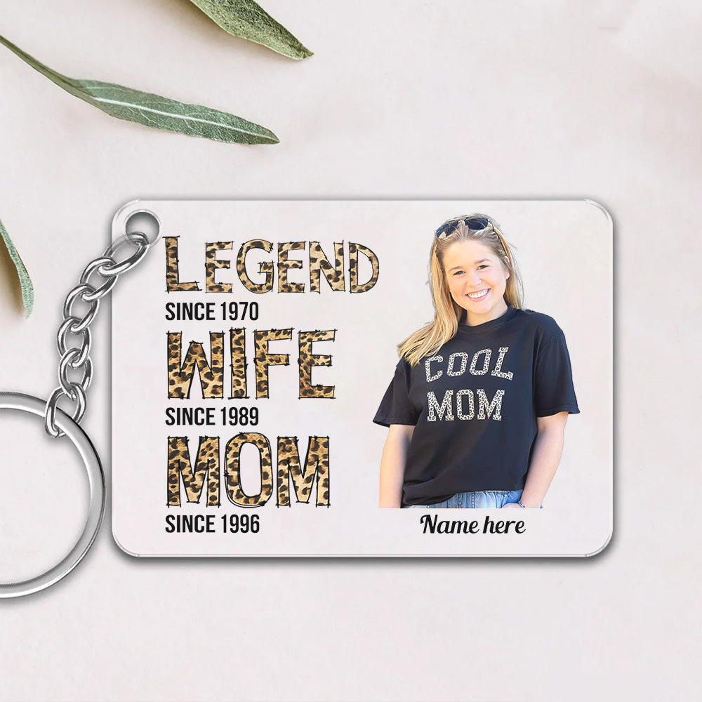 Personalized Legend Wife Mom Photo Acrylic Keychain, Gift For Mom JonxiFon