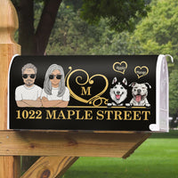 Thumbnail for Personalized Husband And Wife Dog House Address Magnetic Mailbox Cover AF