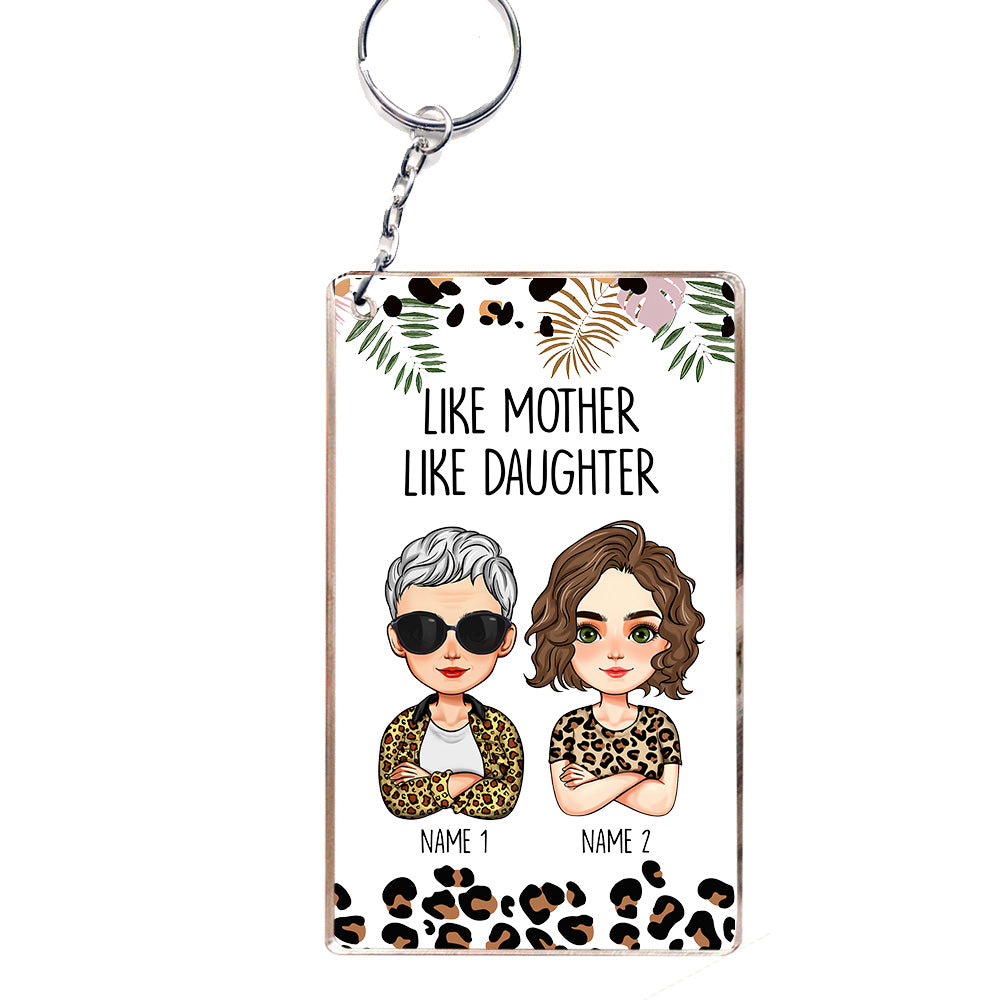 Personalized Mom And Daughters Acrylic Keychain, Gift For Mom JonxiFon