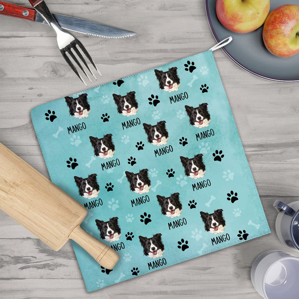 Custom Dog Cat Photo With Name Hand Towel, Pet Lover Gift JonxiFon