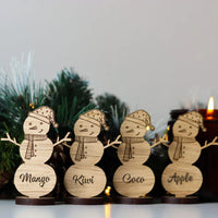 Thumbnail for Christmas Personalised Wooden Snowman Table Decorations Place Names, Christmas Gift For Friends YHN-THUY