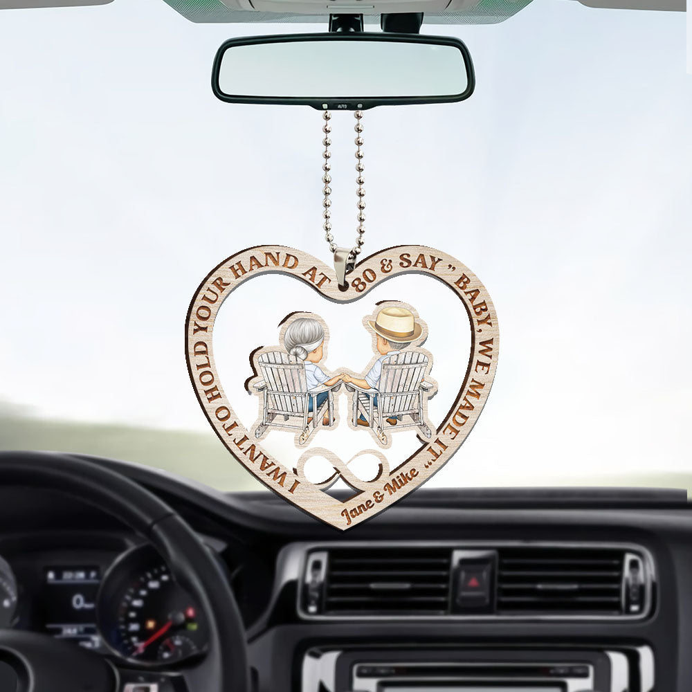 I Want To Hold Your Hand At 80 Personalized Acrylic Car Ornament AE
