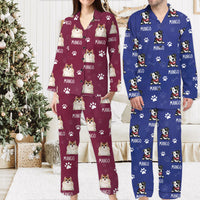 Thumbnail for Custom Dog Cat Clipart With Name Pajamas Set, Pet Lover Gift AB