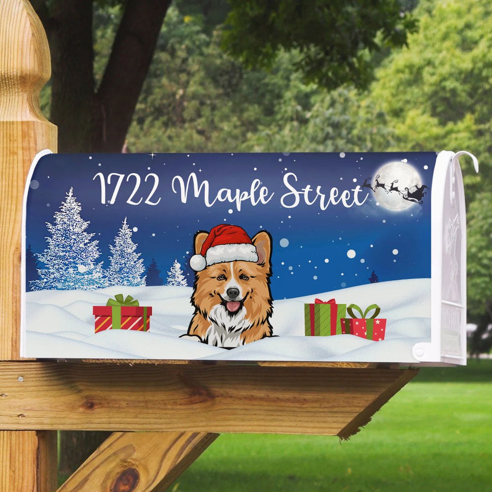 The Night Sky Of Christmas Dog Cat Mailbox Cover, Winter Mailbox AF
