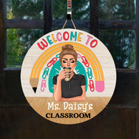 Thumbnail for Welcome To Teacher Classroom Wood Sign, DIY Gift For Back To School Z