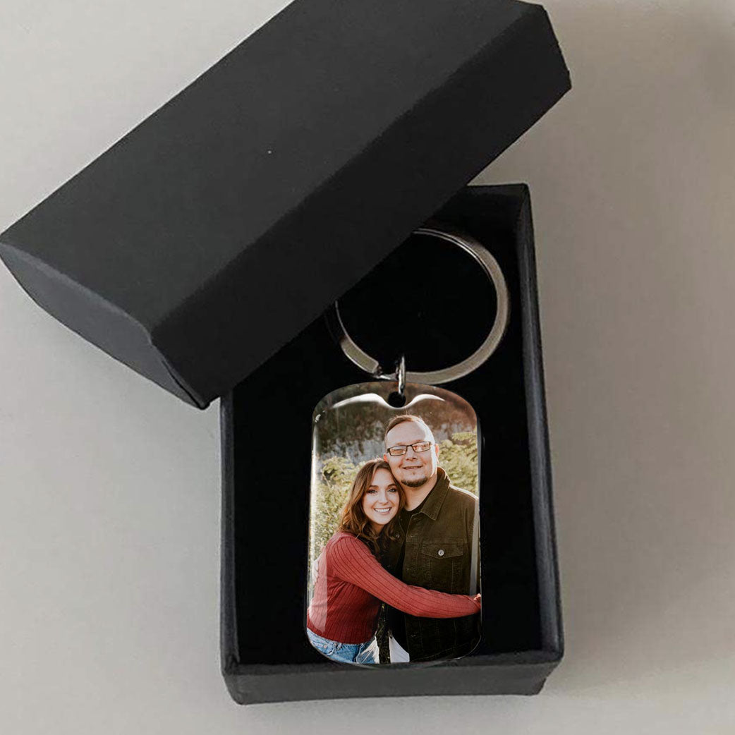 I May Not Have Your Genes Stepdad Photo Metal Keychain AA