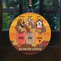 Thumbnail for Fall for Jesus Dog Door Sign, Wooden Home Decor Gift Z