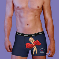 Thumbnail for Upload Face Photo Cartoon Girl Men's Boxer Briefs, Gift For Him AI