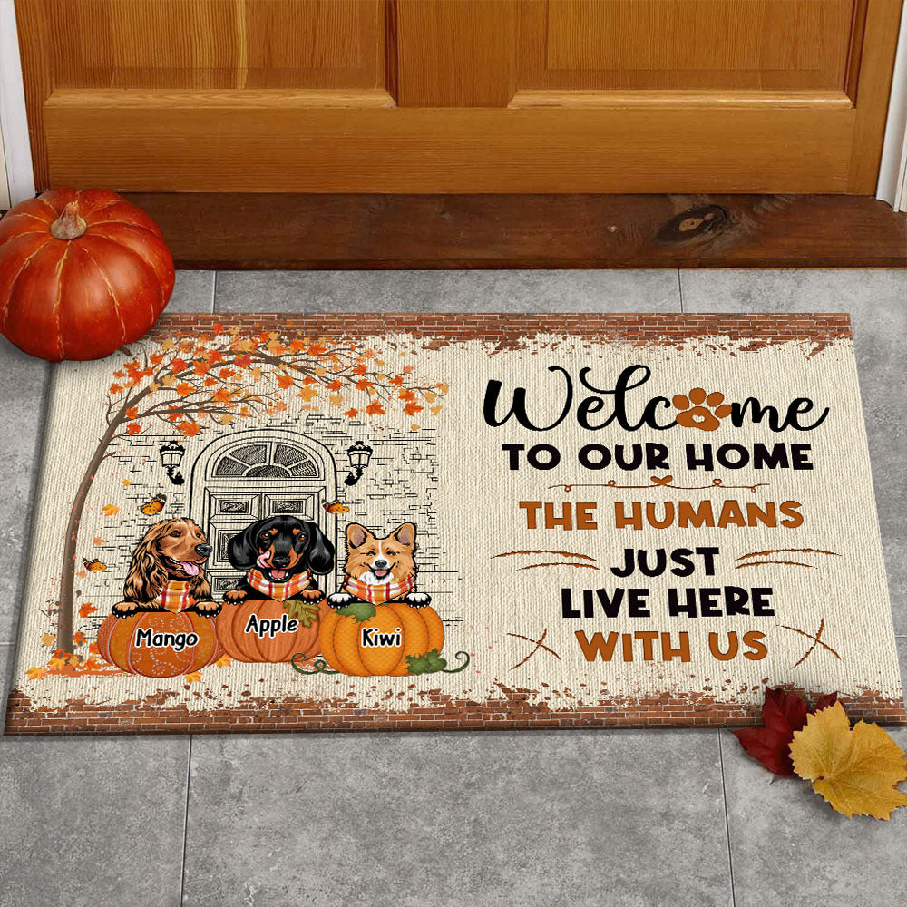 Welcome To Our Home Custom Doormat, DIY Gift For Dog Lovers AB