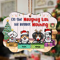 Thumbnail for On The Naughty List Personalized Dog Christmas MDF Ornament, Customized Holiday Ornament AE