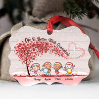 Thumbnail for Personalized Life Is Better With Grandkids Printed Wood Benelux Ornament, Christmas Gift For Mom Grandma AE