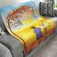 Thumbnail for Autumn Dog Back I Miss You Personalized Blanket, Custom Cat Fall Gift AB