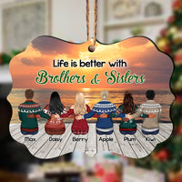 Thumbnail for Personalized Family Members Brother Sister MDF Ornament AE