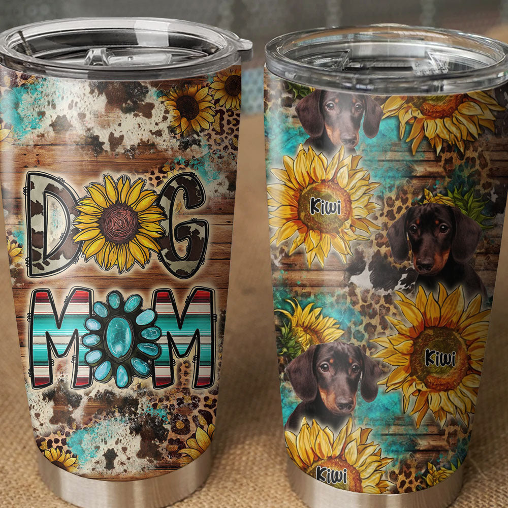 Western Leopard Dog Mom Tumbler, DIY Gift For Dog Lovers AA