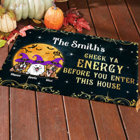 Thumbnail for Personalized Dog Mom Check Ya Energy Halloween Doormat, Dog Lover Gift AB