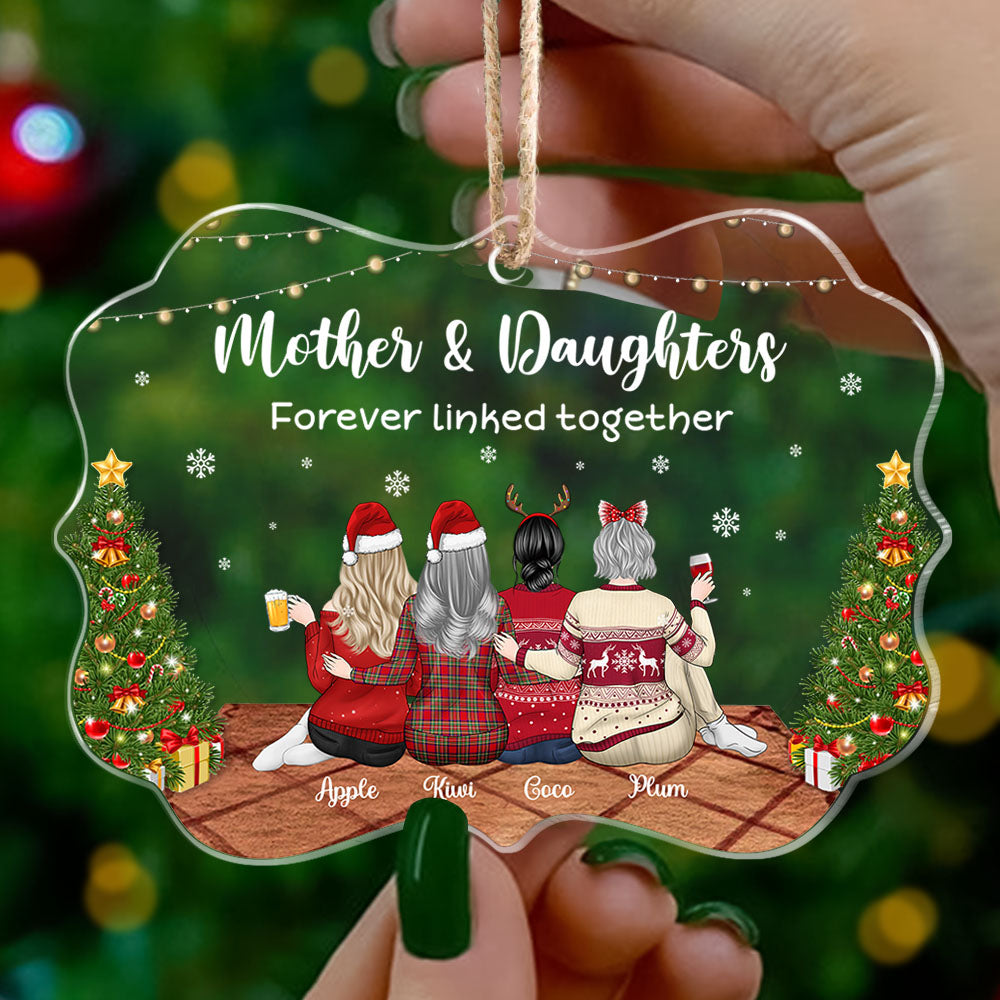 Mother & Daughters Forever Linked Together Printed Acrylic Ornament AE