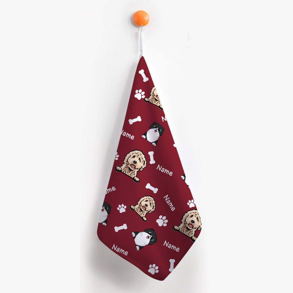 Custom Dog Pattern Hand Towel, Pet Lover Gift JonxiFon