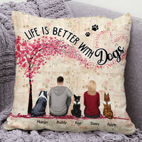 Thumbnail for Personalized You & Me And The Dogs Couple Pillow, Dog Lovers Gifts, Couple Gifts, LGBT Couple AD