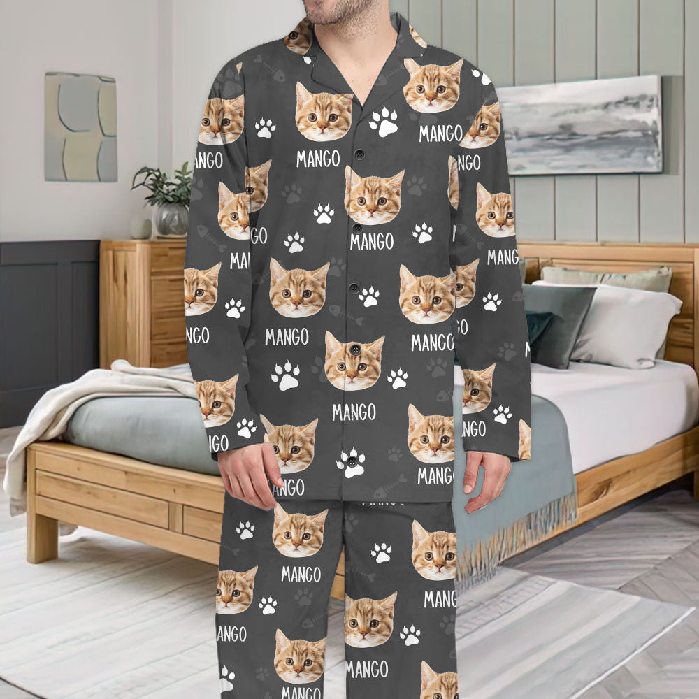 Custom Paws With Dog Cat Photo Pajamas Set, Pet Lover Gift FC