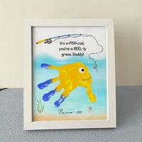 Thumbnail for Custom Quotes Dad Fishing Photo Frame, Kids Handprint Keepsake AA