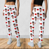 Thumbnail for Custom Heart With Photo Couple Sweatpants, Valentine's Day Gift AB