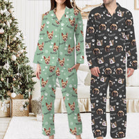 Thumbnail for Custom Dog Cat Photo With Name Pajamas Set, Pet Lover Gift AB