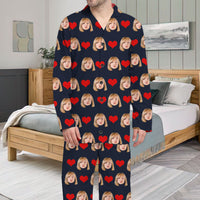 Thumbnail for Custom Heart With Photo Couple Pajamas Set, Valentine's Day Gift FC