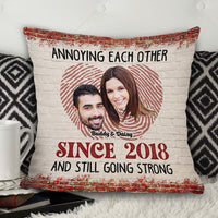 Thumbnail for Upload Couple Photo Annoying Each Other Pillow, Custom Valentine Day Gift AD
