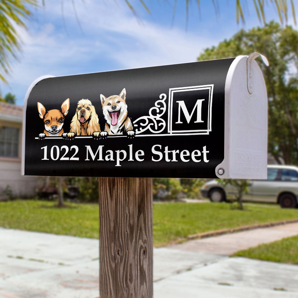 Custom Dog Cat Cartoon Mailbox Cover, Dog Lover Gift AF