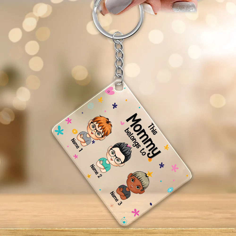 Personalized This Grandma Belongs To Acrylic Keychain, Gift For Grandma JonxiFon