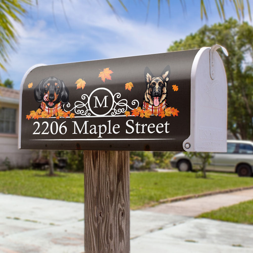 Custom Autumn Dog Cat Mailbox Cover, Dog lover Gift AF