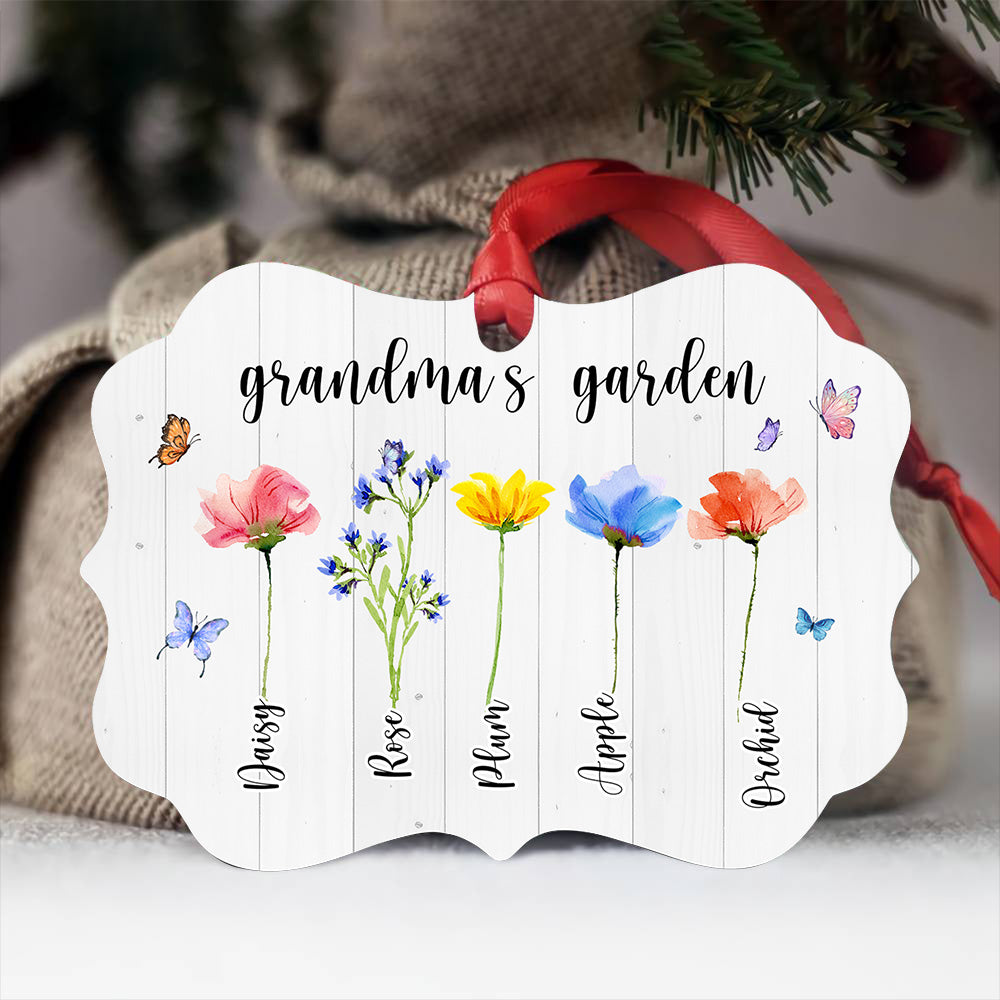 Personalized Grandma Garden Christmas Benelux MDF Ornament, Christmas Gift For Grandma AE