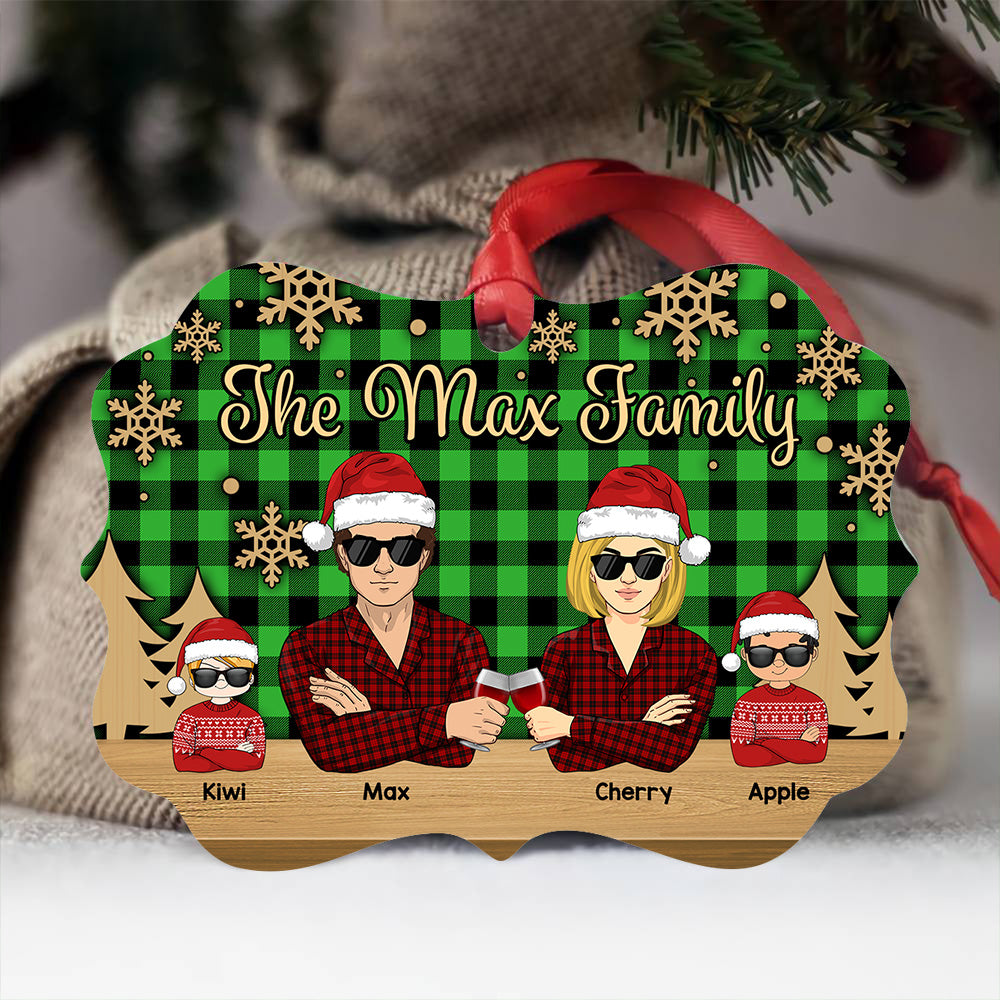 Personalized Family Members Christmas Printed Wood Ornament, Customized Holiday Ornament AE
