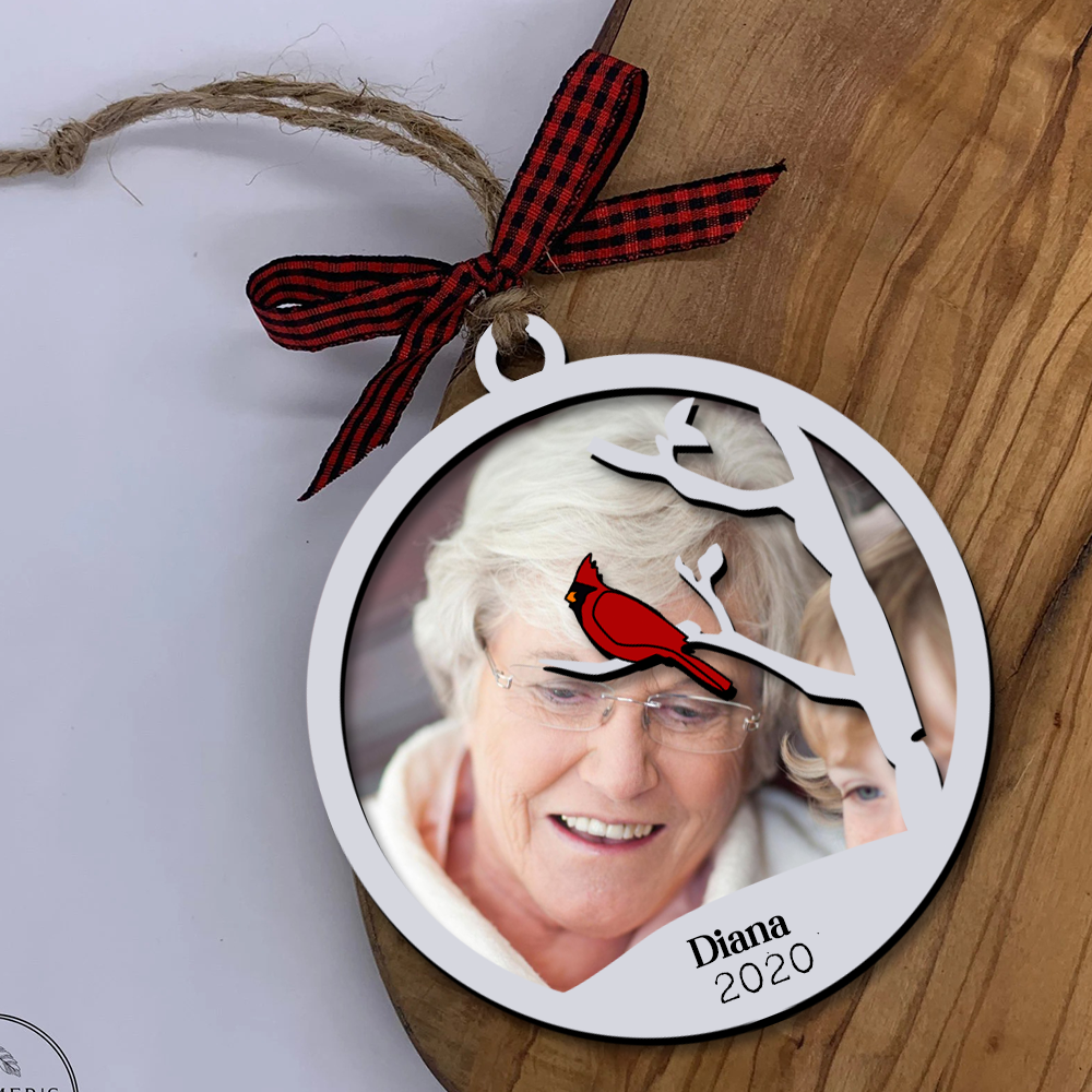Personalized I'm Always With You Cardinal Memorial Layered Wood Ornament, Sympathy Gift AE