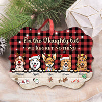 Thumbnail for Personalized On The Naughty List We Regret Nothing Dog Christmas Benelux Ornament AE