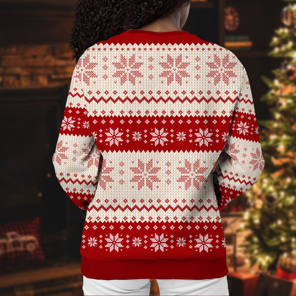 Personalized Cat Mom Ugly Christmas Sweatshirt, Christmas Gift For Cat Lovers AB
