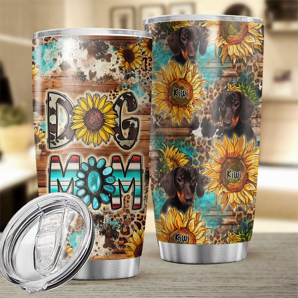 Western Leopard Dog Mom Tumbler, DIY Gift For Dog Lovers AA