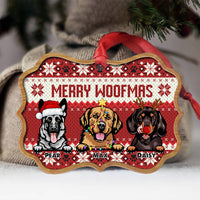 Thumbnail for Merry Woofmas Personalized Dog Christmas Pattern MDF Ornament, Customized Holiday Ornament AE