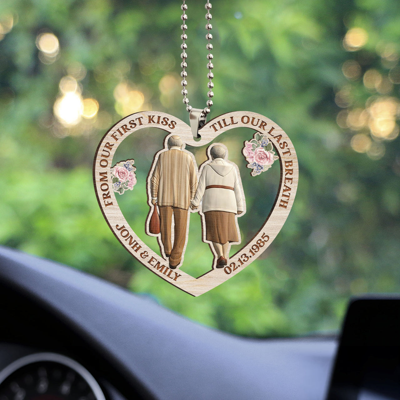 From Our First Kiss Personalized Acrylic Car Ornament AE
