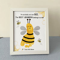 Thumbnail for I'm As Lucky As Can Bee Grandma Photo Frame, Kids Footprint Keepsake AA