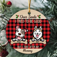 Thumbnail for Dear Santa Dog Christmas Ceramic Ornament  - Personalized Decorative Ornament AE